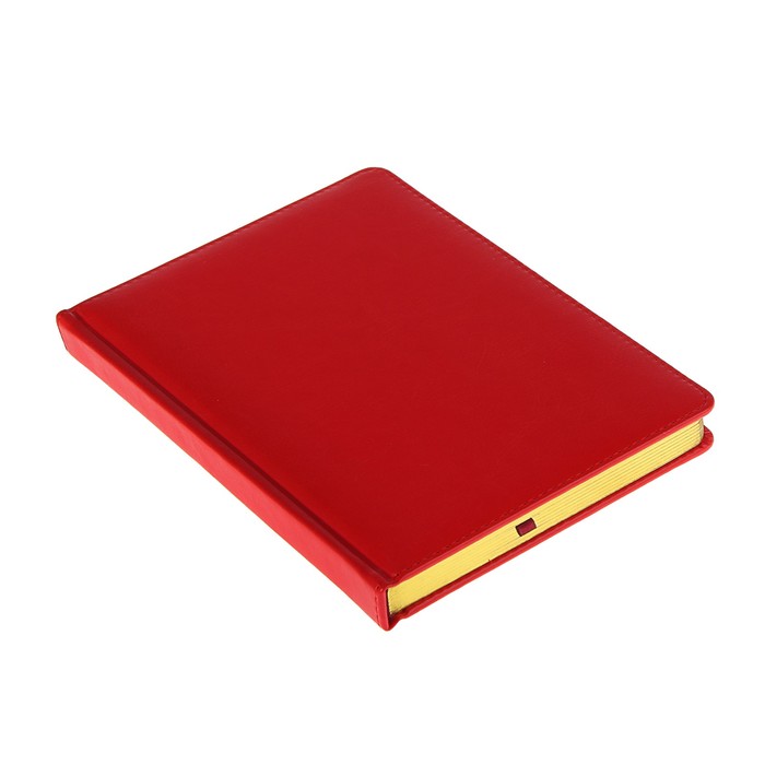 Ежедневник недатированный А5+, 136 листов Sidney Nebraska, искусственная кожа, золотой срез, красный