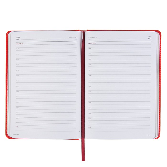 Ежедневник недатированный А5+, 136 листов Sidney Nebraska, искусственная кожа, золотой срез, красный