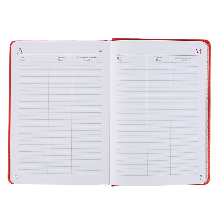 Ежедневник недатированный А5+, 136 листов Sidney Nebraska, искусственная кожа, золотой срез, красный