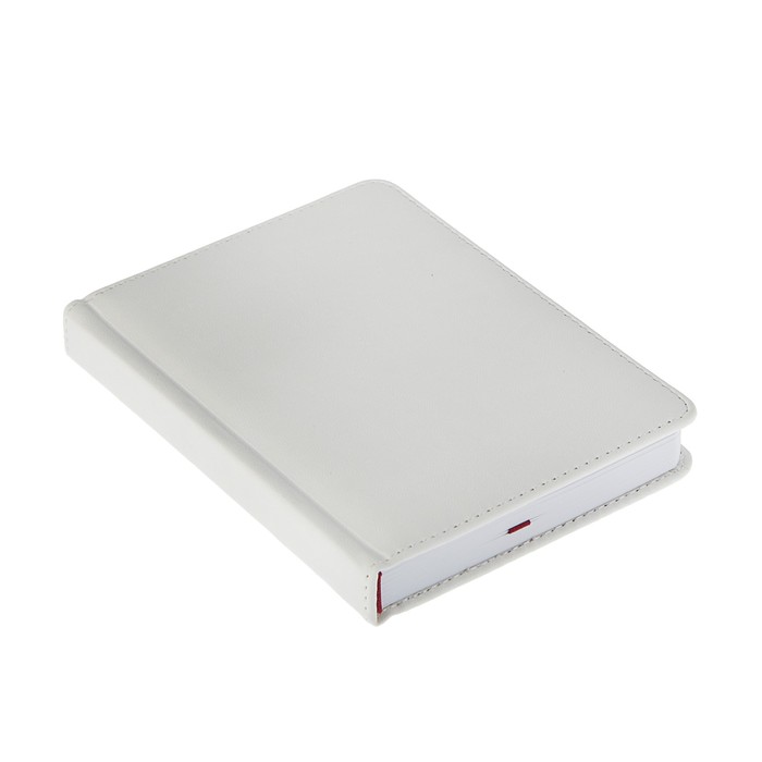 Ежедневник недатированный А6+, 136 листов Velvet ,искусственная кожа, белый