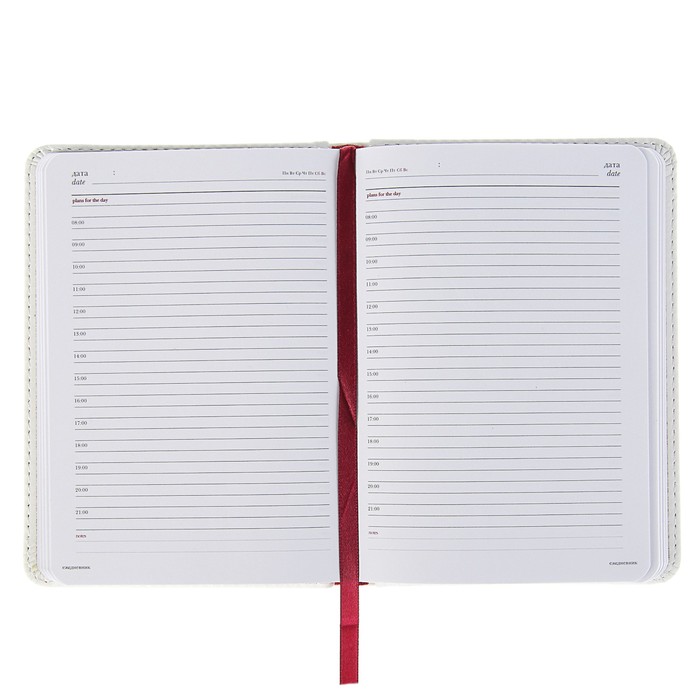 Ежедневник недатированный А6+, 136 листов Velvet ,искусственная кожа, белый