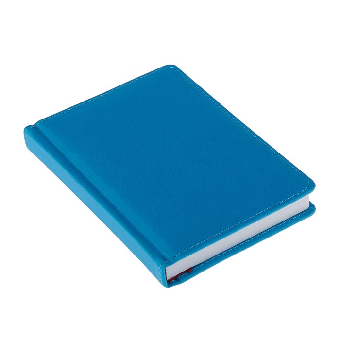 Ежедневник недатированный А6+, 136 листов Velvet, искусственная кожа, синий флуоресцентный