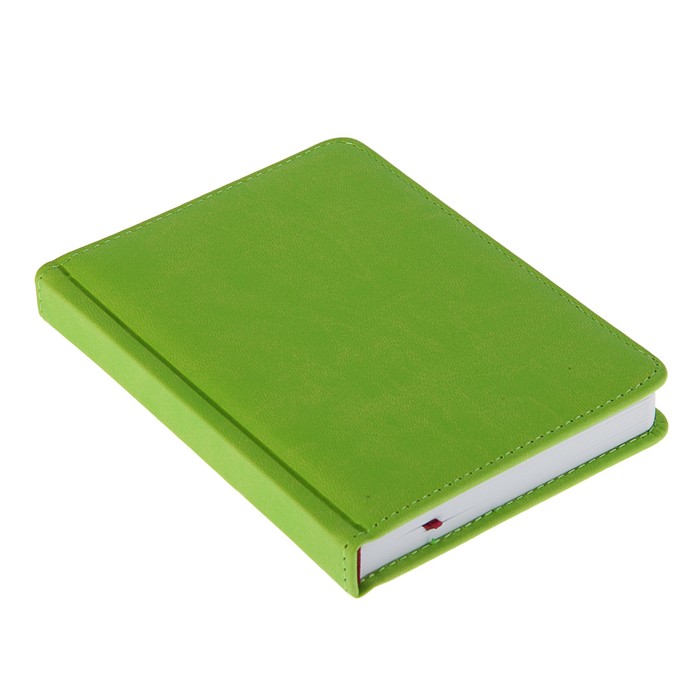 Ежедневник недатированный А6+, 136 листов Velvet, искусственная кожа, салатовый