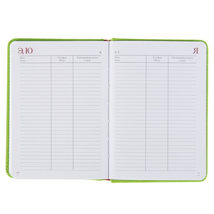 Ежедневник недатированный А6+, 136 листов Velvet, искусственная кожа, салатовый