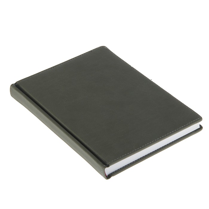 Ежедневник недатированный А5+, 136 листов Velvet, искусственная кожа, серый