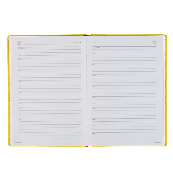 Ежедневник недатированный А5+, 136 листов Velvet, искусственная кожа, жёлтый