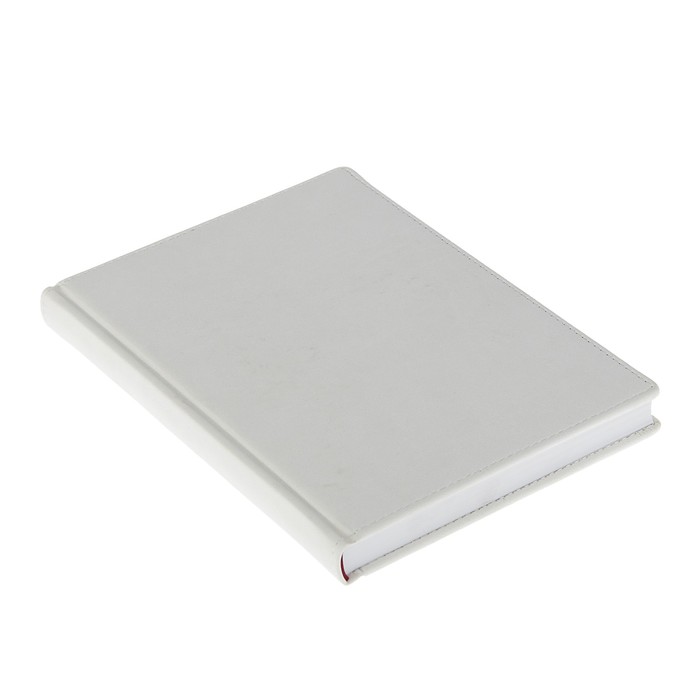 Ежедневник недатированный А5+, 136 листов Velvet, искусственная кожа, белый