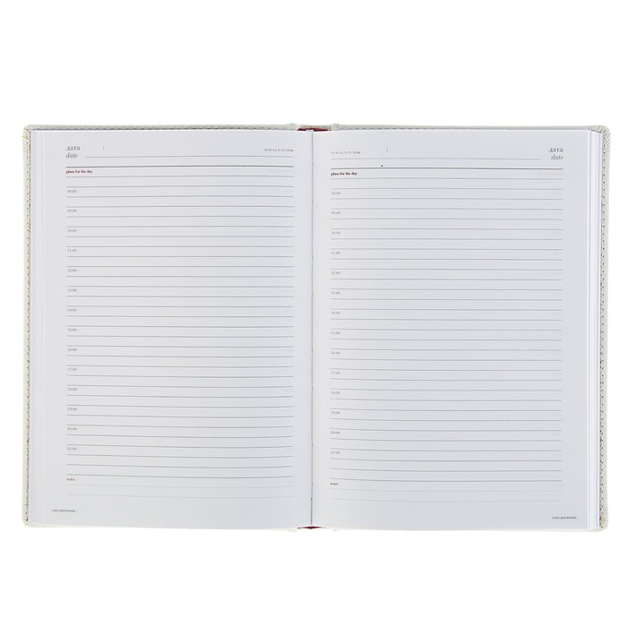 Ежедневник недатированный А5+, 136 листов Velvet, искусственная кожа, белый