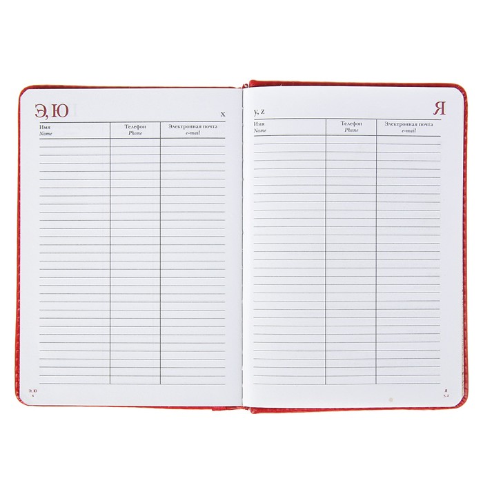 Ежедневник недатированный А6+, 136 листов Sidney Nebraska, искусственная кожа, золотой срез, краный