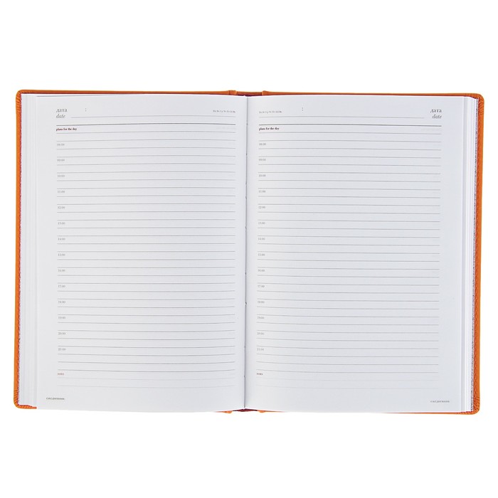 Ежедневник недатированный А5+, 136 листов Velvet, искусственная кожа, оранжевый