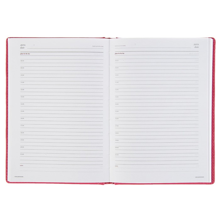 Ежедневник недатированный А5+, 136 листов Velvet, искусственная кожа, фуксия