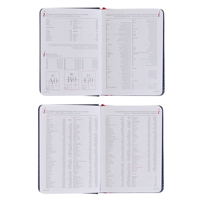 Ежедневник недатированный А6+, 136 листов Sidney Nebraska, искусственная кожа, золотой срез, синий