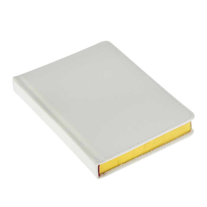 Ежедневник недатированный А6+, 136 листов Sidney Nebraska, искусственная кожа, золотой срез, белый