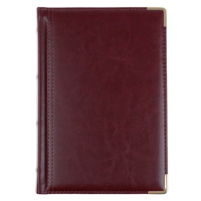 Ежедневник полудатированный А5+, 208 листов Boss, искусственная кожа, золотой срез, коричневый