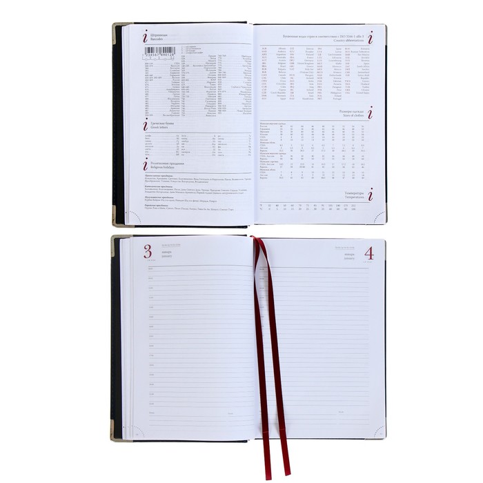 Ежедневник полудатированный А5+, 208 листов Boss, искусственная кожа, золотой срез, коричневый