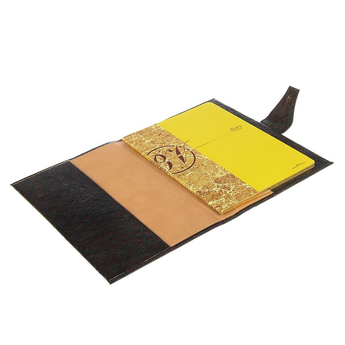 Еженедельник недатированный А4, 64 листа Nilo, натуральная кожа, сменный блок, золотой срез, коричневый