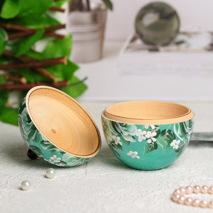 Шкатулка «Яблоко», зелёная, 8х8х8 см