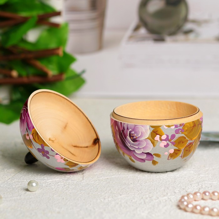 Шкатулка «Яблоко», серая, 8х8х8 см