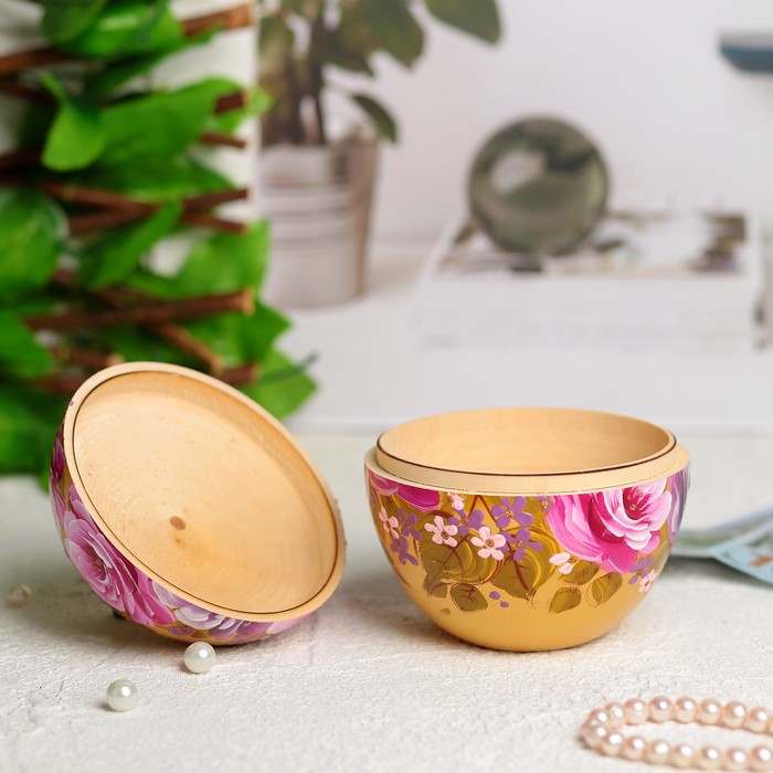 Шкатулка «Яблоко», золотая, 10х10х10 см