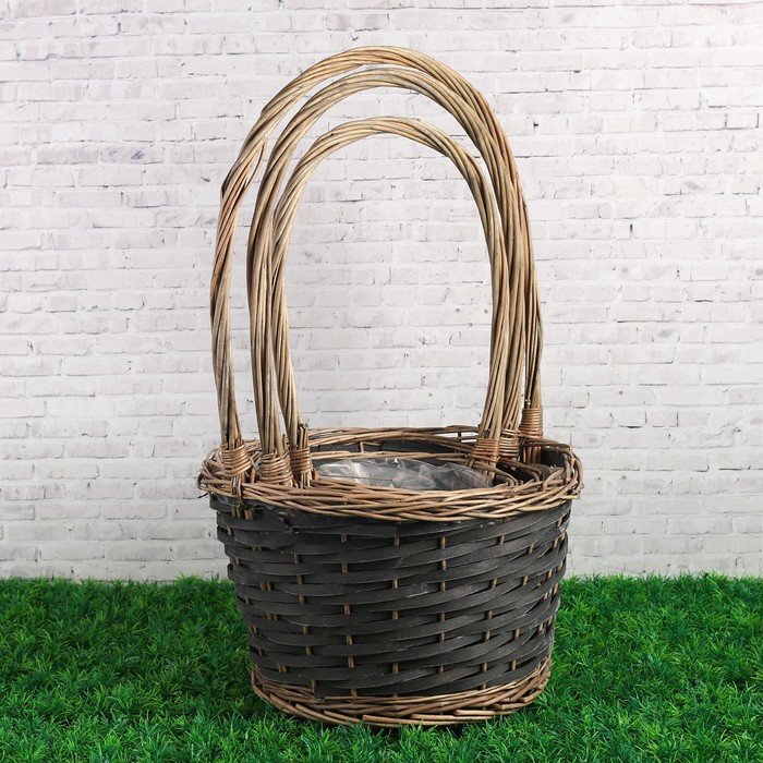 Набор корзин плетеных (ива),D33хH20/52 см,D27хH17/47см,D22хH15/40,5 см, 3 шт