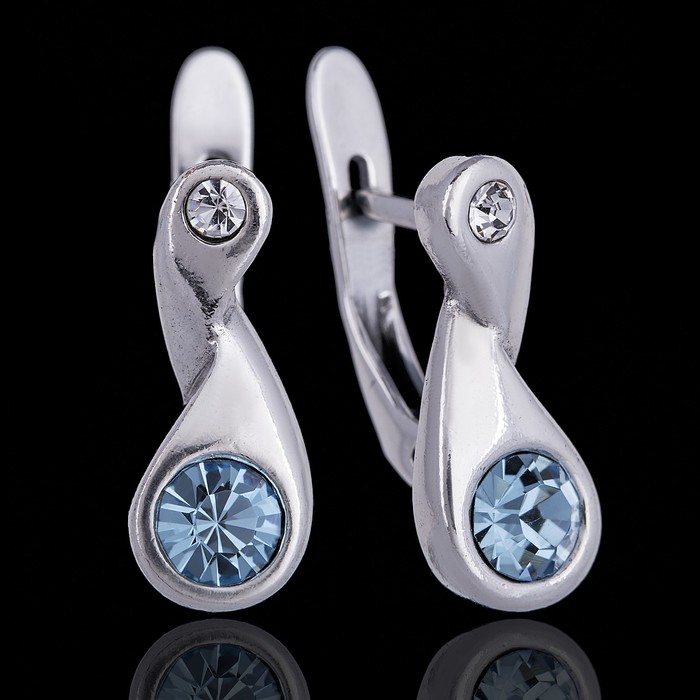 Серьги "Гилея", цвет голубой в чернёном серебре