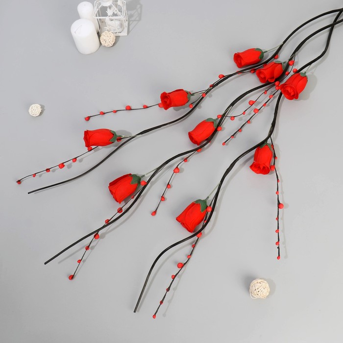 Декор тинги "Розы с шариками" (фасовка 5 шт) 150 см, микс