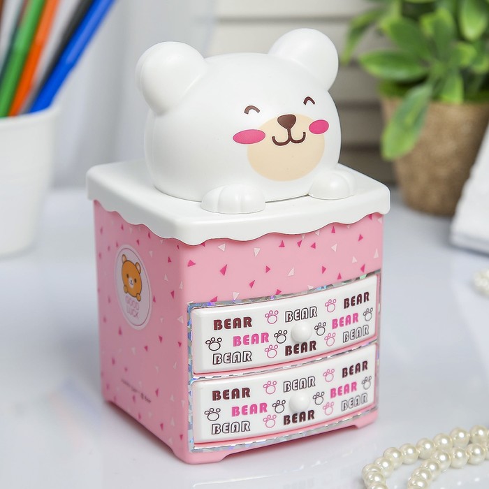 Шкатулка музыкальная механическая "Мишка в комодике" 8,5х16х9,5 см