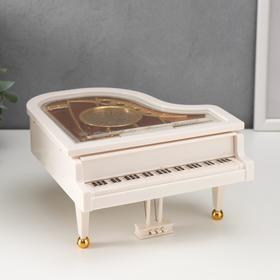 купить Шкатулка музыкальная механическая Белый рояль с балериной 10,5х17,5х18,5 см