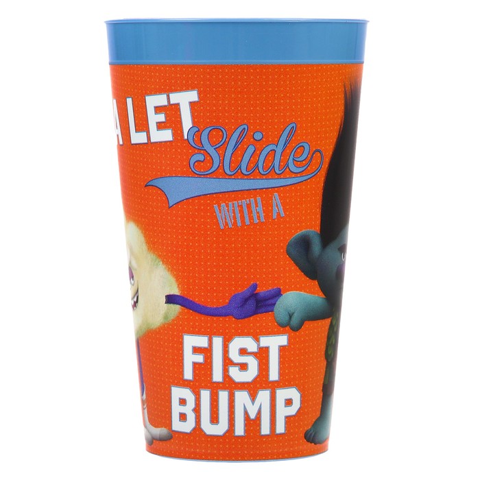 Стакан детский Trolls 400 мл, с декором, цвета МИКС