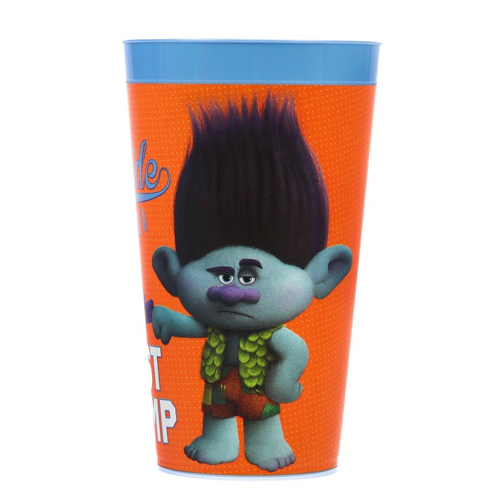 Стакан детский Trolls 400 мл, с декором, цвета МИКС