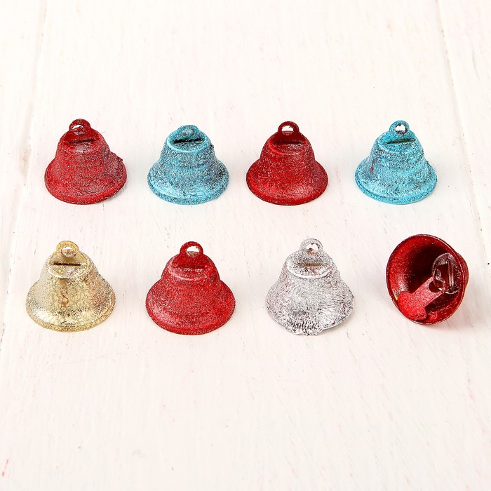 Колокольчик "Блеск", набор 8 шт, размер 1 шт 1,8 см, цвета МИКС