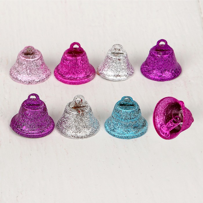 Колокольчик "Блеск", набор 8 шт, размер 1 шт 1,8 см, цвета МИКС