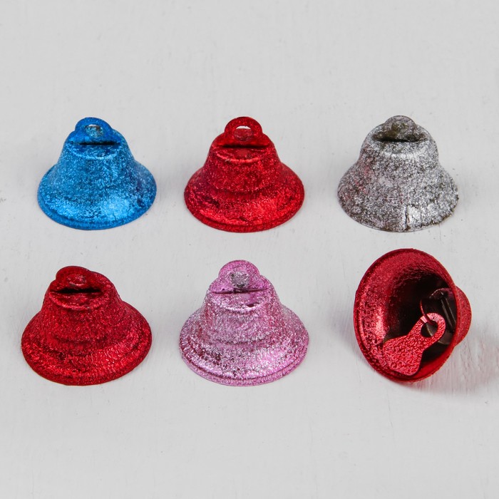 Колокольчик "Блеск", набор 6 шт, размер 1 шт 2,1 см, цвета МИКС