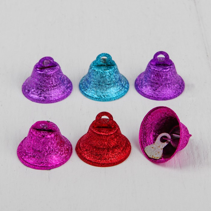 Колокольчик "Блеск", набор 6 шт, размер 1 шт 2,1 см, цвета МИКС