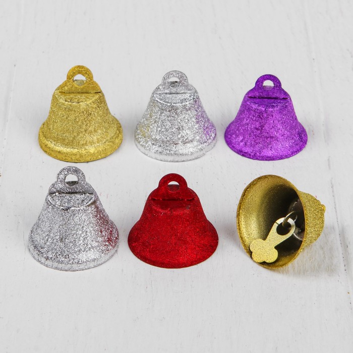 Колокольчик "Блеск", набор 6 шт, размер 1 шт 2,6 см, цвета МИКС