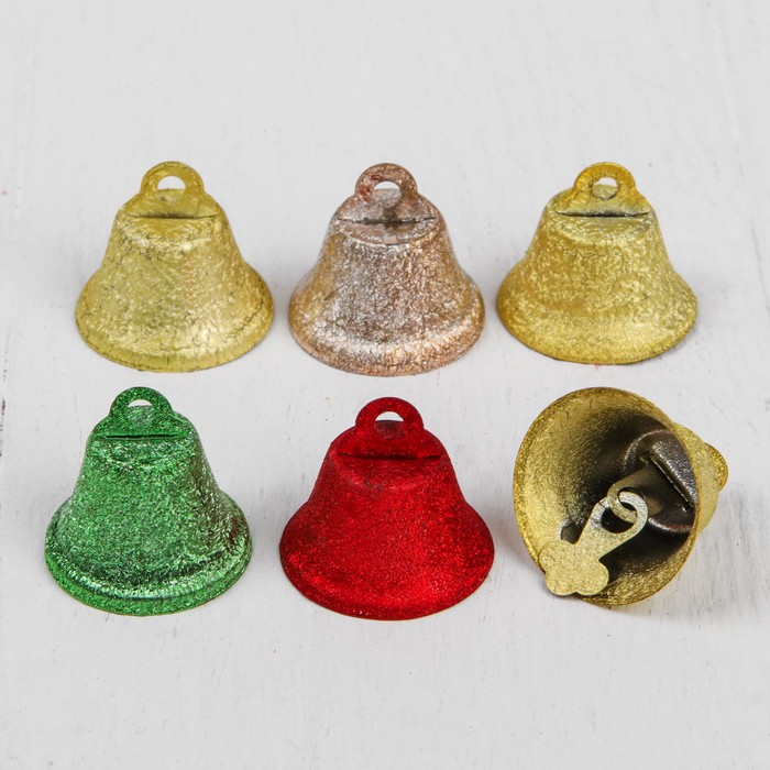 Колокольчик "Блеск", набор 6 шт, размер 1 шт 2,6 см, цвета МИКС