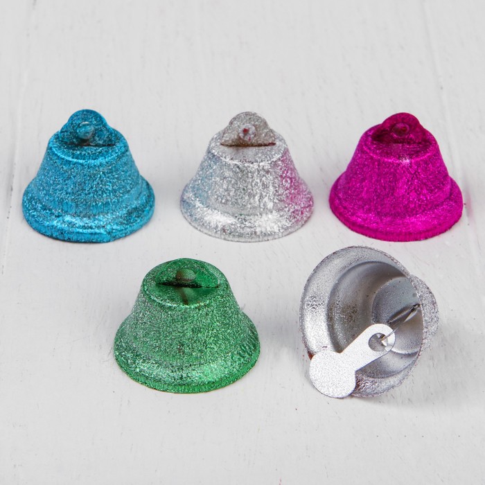 Колокольчик "Блеск", набор 5 шт, размер 1 шт 3 см, цвета МИКС