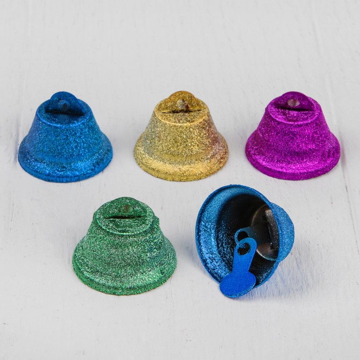 Колокольчик "Блеск", набор 5 шт, размер 1 шт 3 см, цвета МИКС