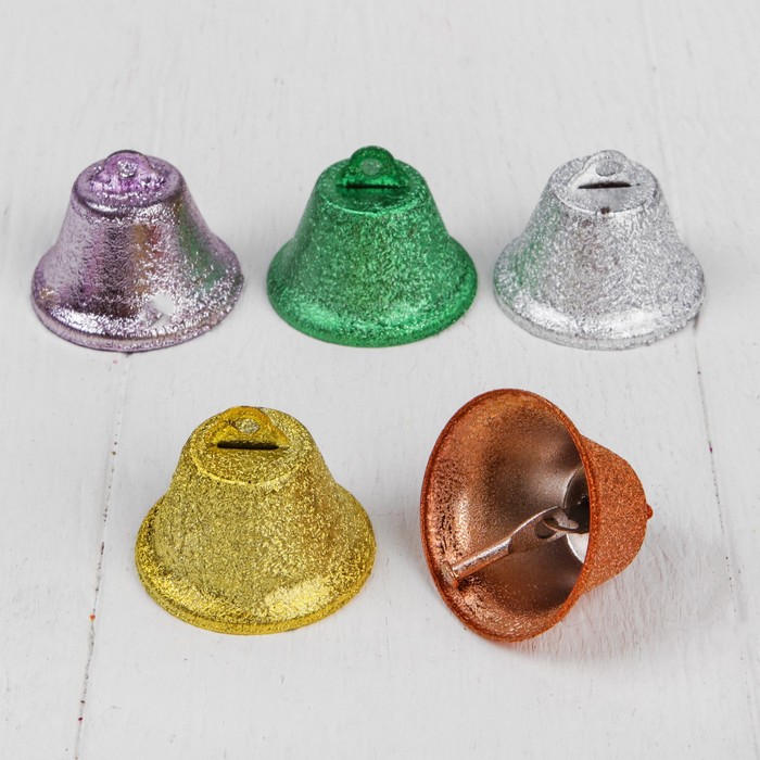Колокольчик "Блеск", набор 5 шт, размер 1 шт 3,8 см, цвета МИКС
