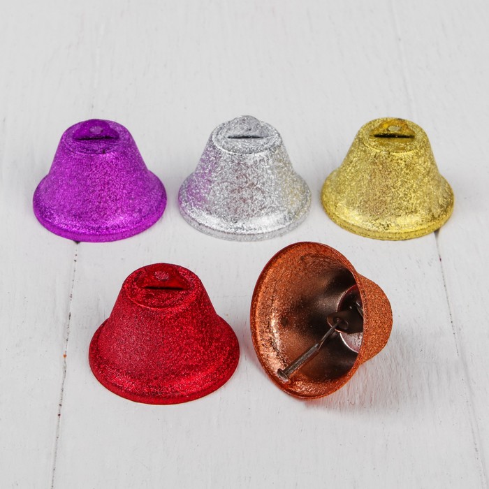 Колокольчик "Блеск", набор 5 шт, размер 1 шт 3,8 см, цвета МИКС