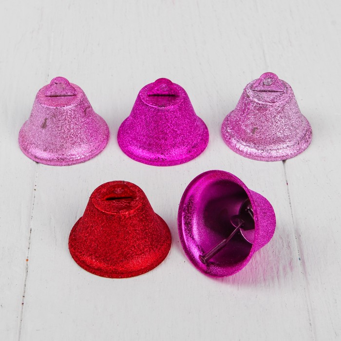 Колокольчик "Блеск", набор 5 шт, размер 1 шт 3,8 см, цвета МИКС