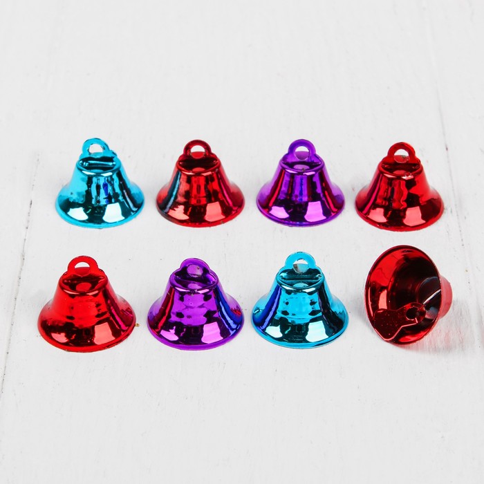 Колокольчик, набор 8 шт, размер 1 шт 2,1 см, цвета МИКС