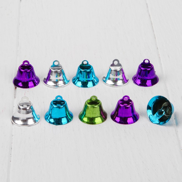 Колокольчик, набор 10 шт, размер 1 шт 1,8 см, цвета МИКС