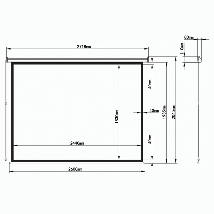 Экран проекционный 180х240см BRAUBERG MOTO, матовый, настенный, электропривод 236734