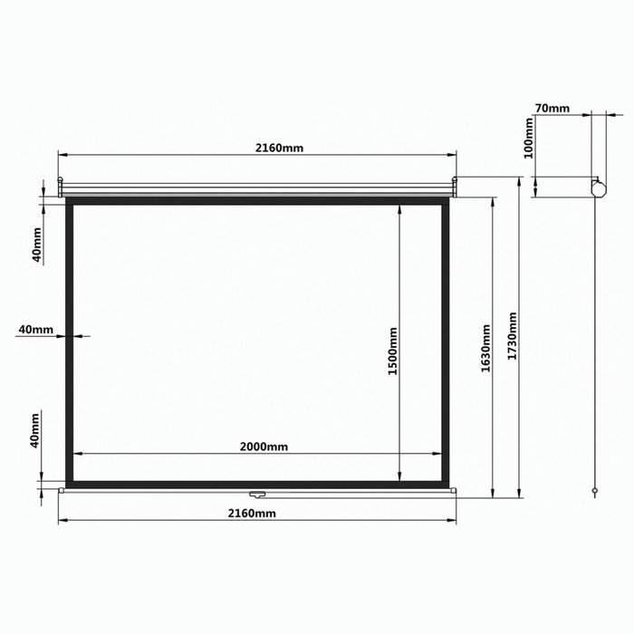 Экран проекционный 150х200см BRAUBERG WALL, матовый, настенный 236728