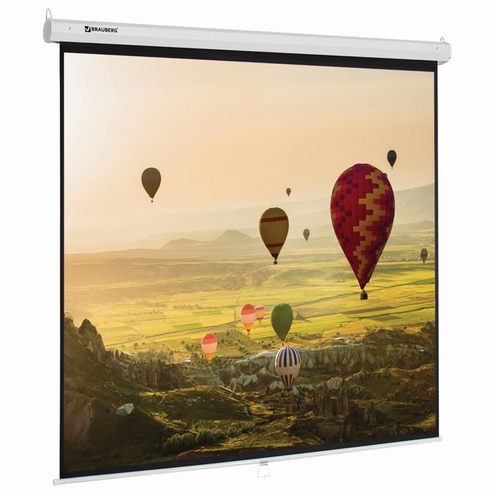 Экран проекционный 200х200см BRAUBERG WALL, матовый, настенный 236727
