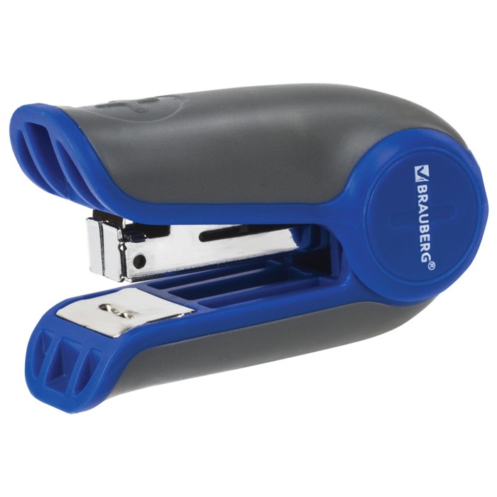 степлер №10 12л BRAUBERG "Stutzer" МИНИ+антистеплер, глубина закл=32мм, сине-серый 226859