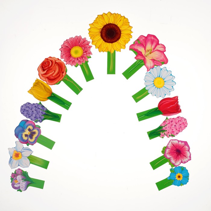 Демонстрационные картинки "Корзинка с цветами", 65 картинок