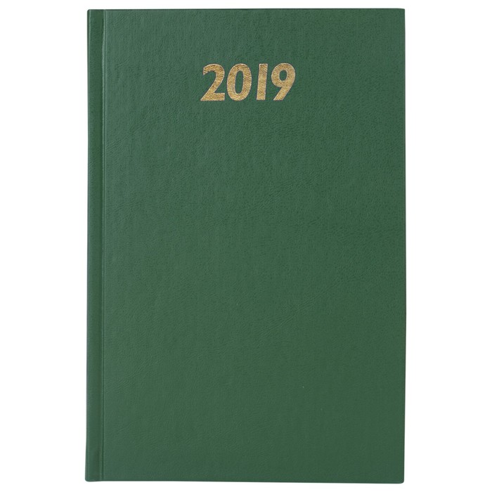 Ежедневник датир 2019 А5 BRAUBERG, 160 л, тверд. обложка, бумвинил, зеленый 129265