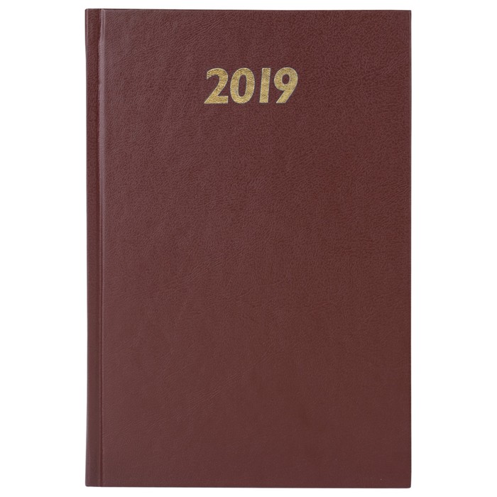 Ежедневник датир 2019 А5 BRAUBERG, 160 л, тверд. обложка, бумвинил, коричневый 129263